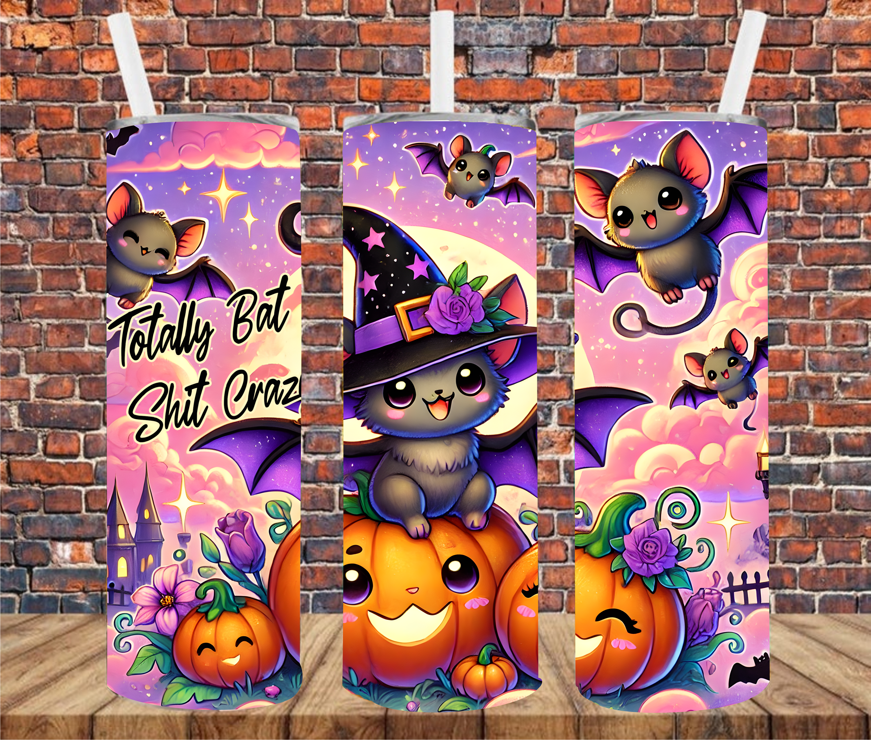 Totally Bat Sh*t Crazy - Tumbler Wrap - Sublimation Transfer