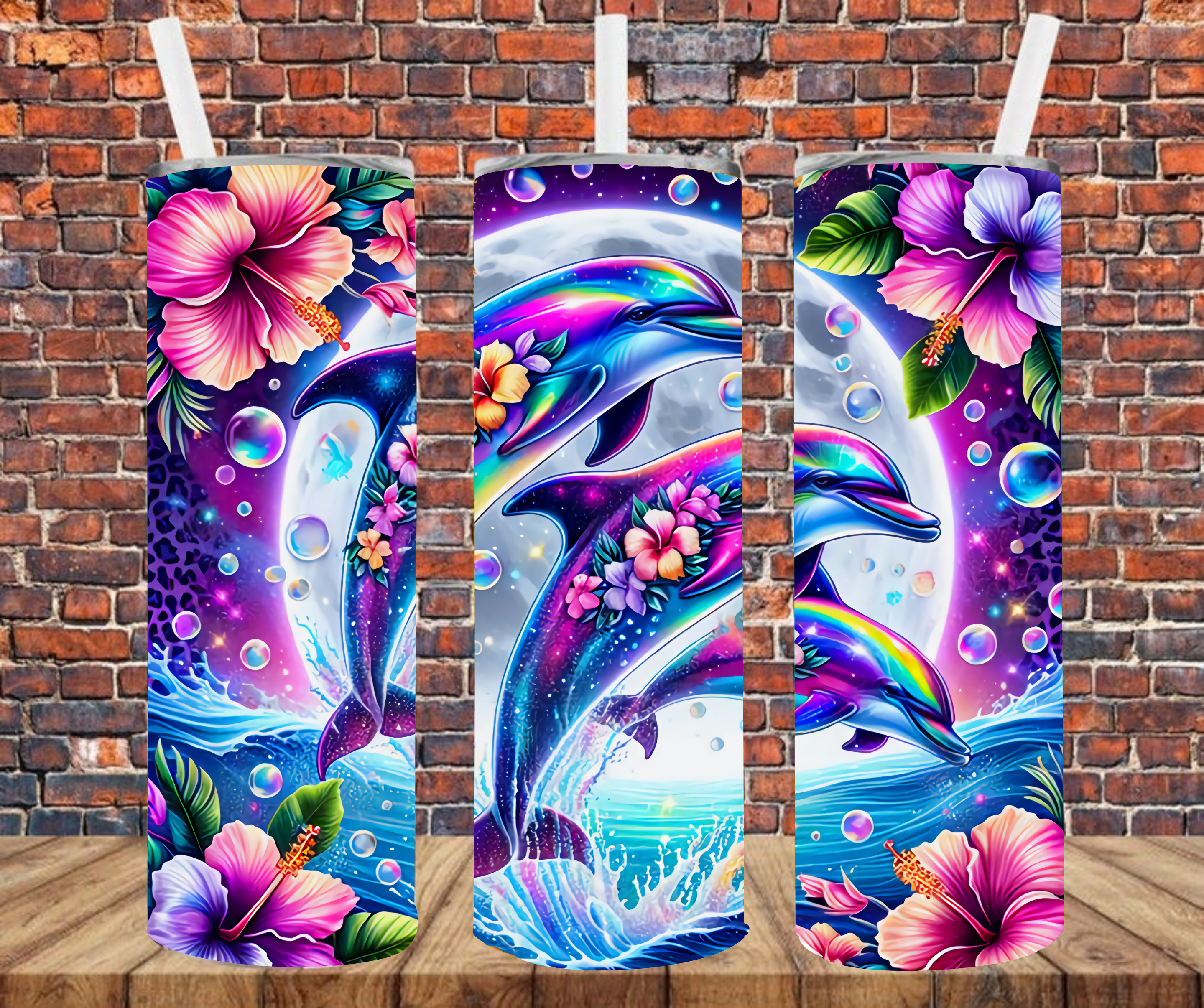 Jumping Dolphins - Tumbler Wrap - Sublimation Transfer