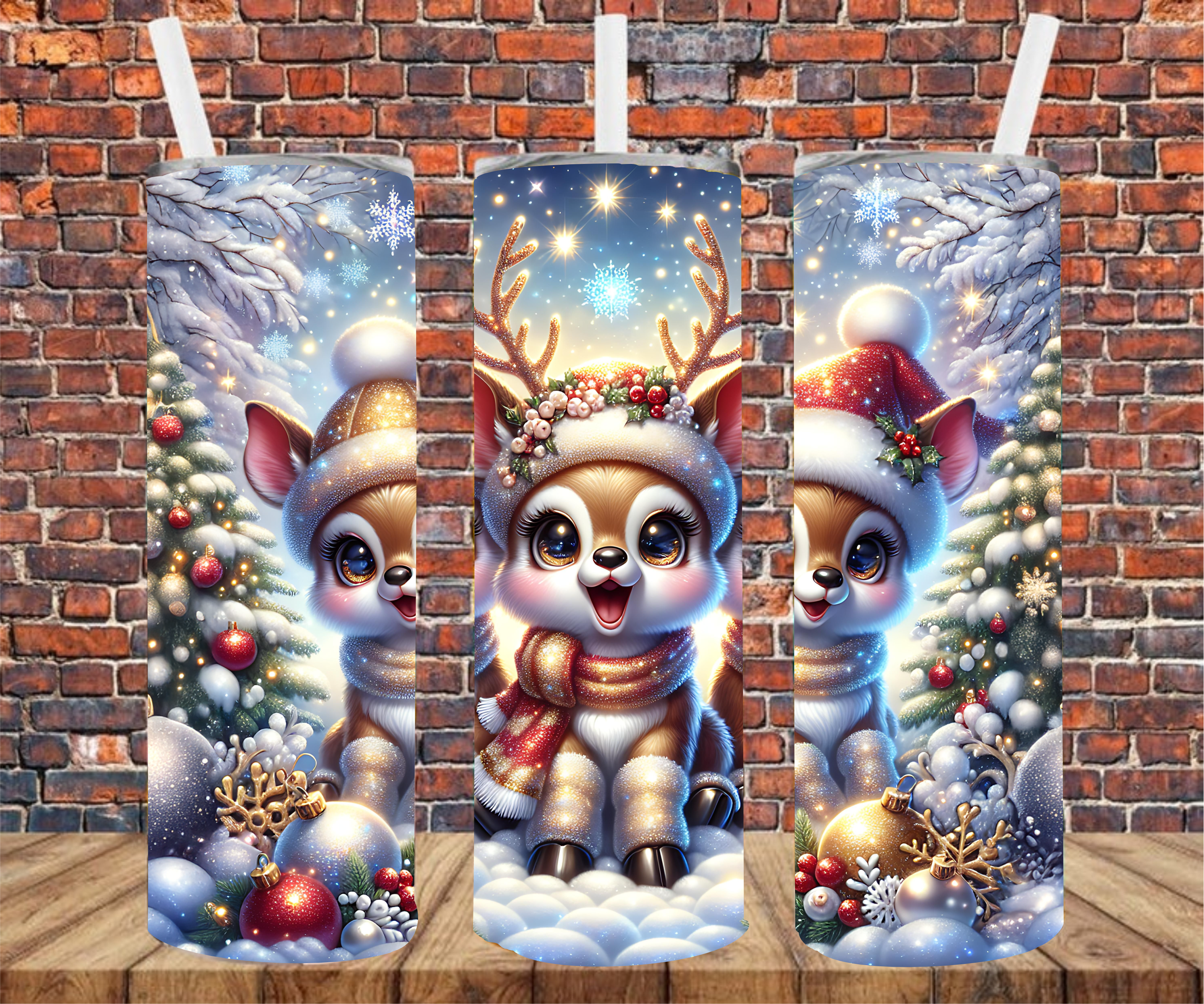 Festive Reindeer - Tumbler Wrap - Sublimation Transfers