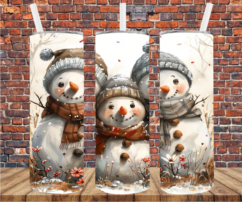 Snowmen - Tumbler Wrap - Sublimation Transfer