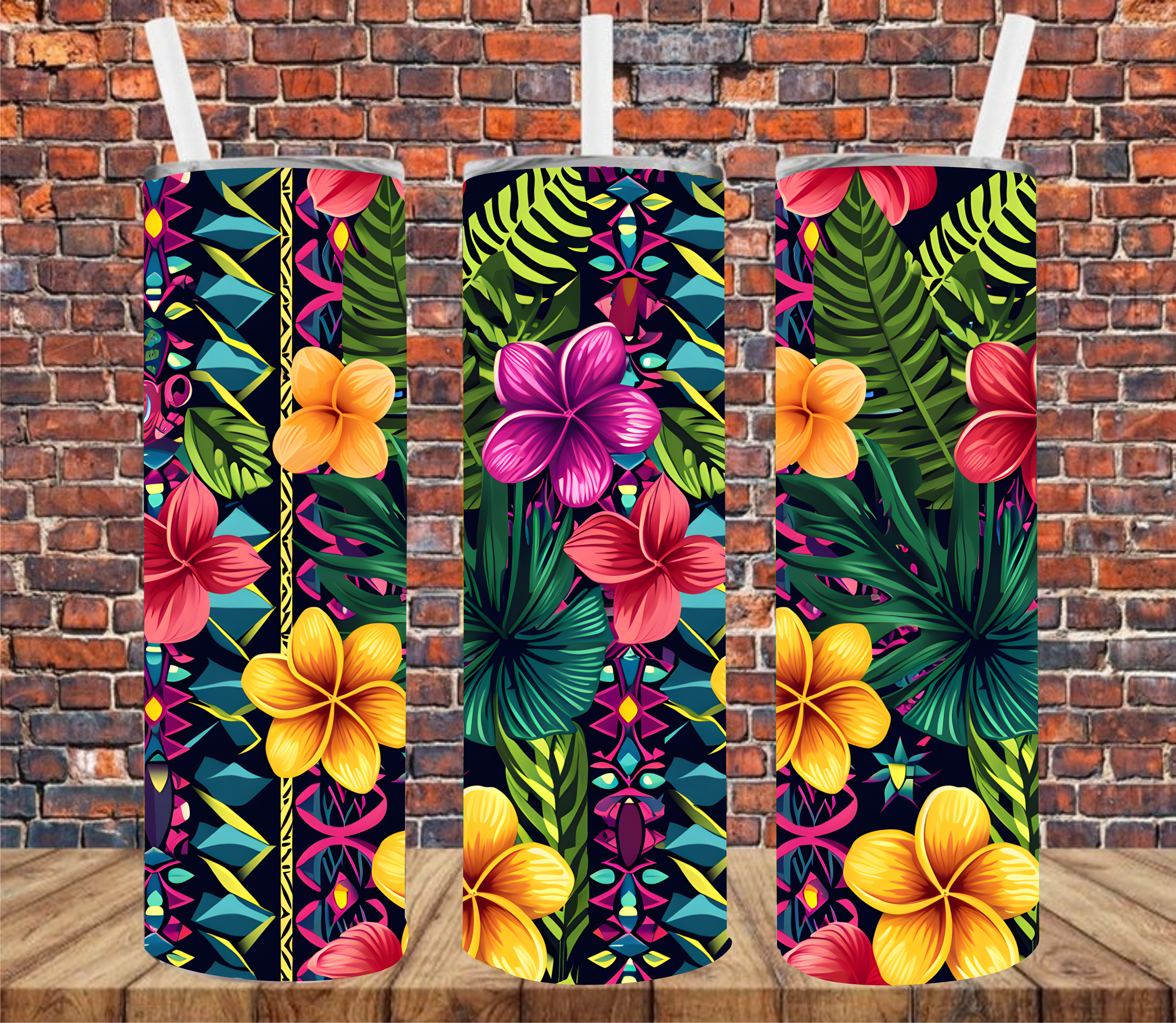 Tropical Tiki - Tumbler Wrap - Sublimation Transfer