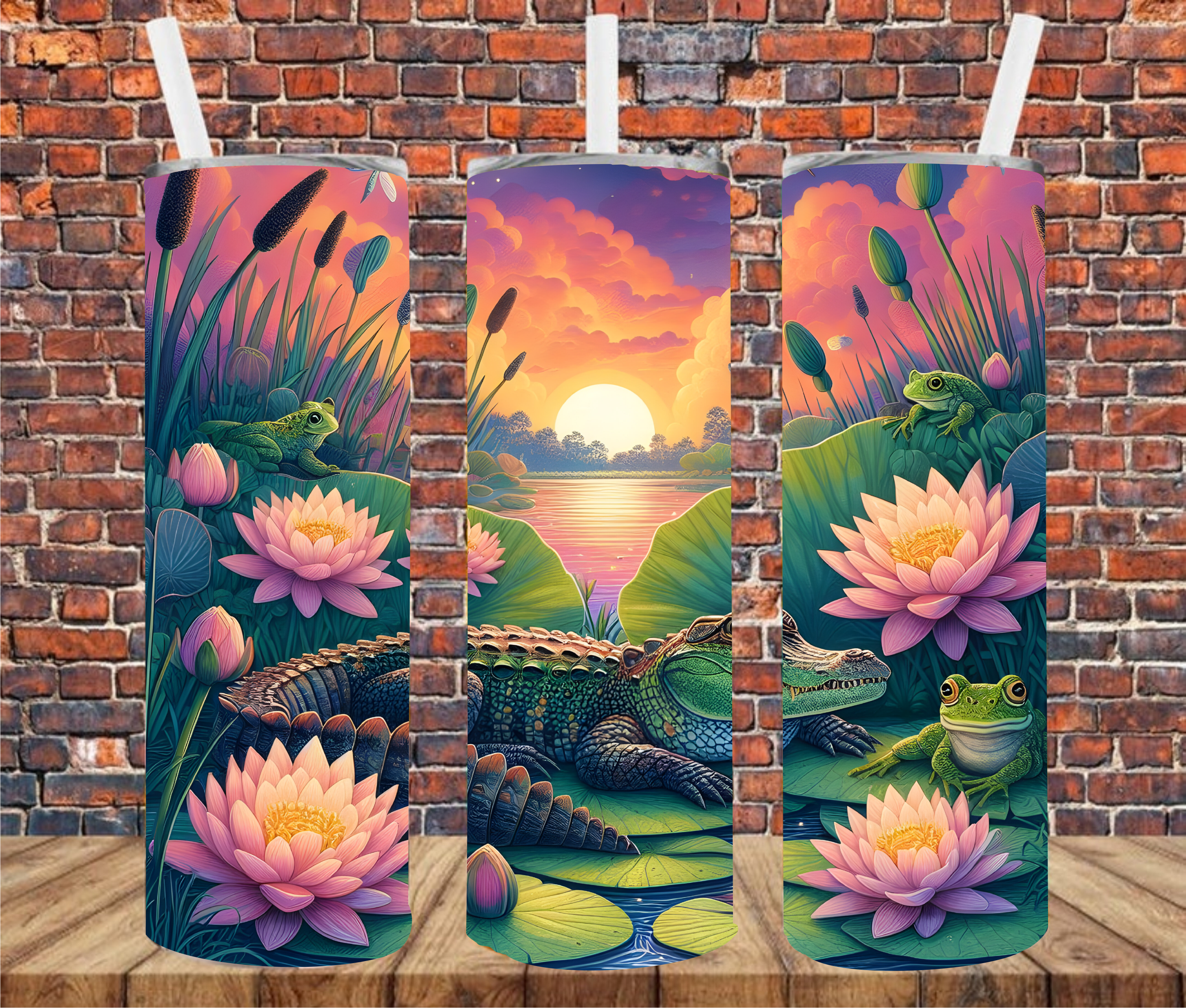 Tropical Alligator - Sublimation Tumbler Wrap