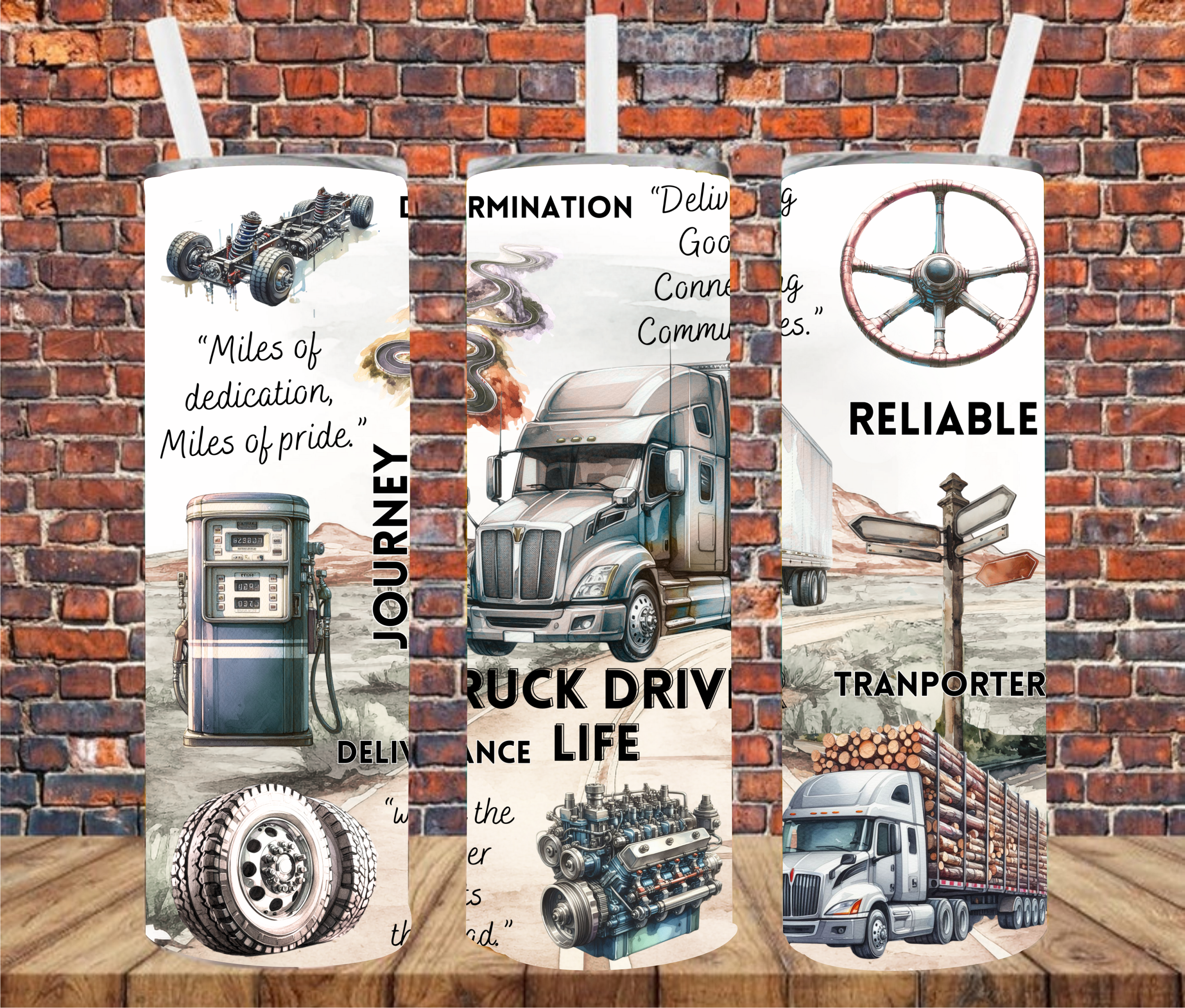 Truck Driver- Tumbler Wrap - Sublimation Transfer