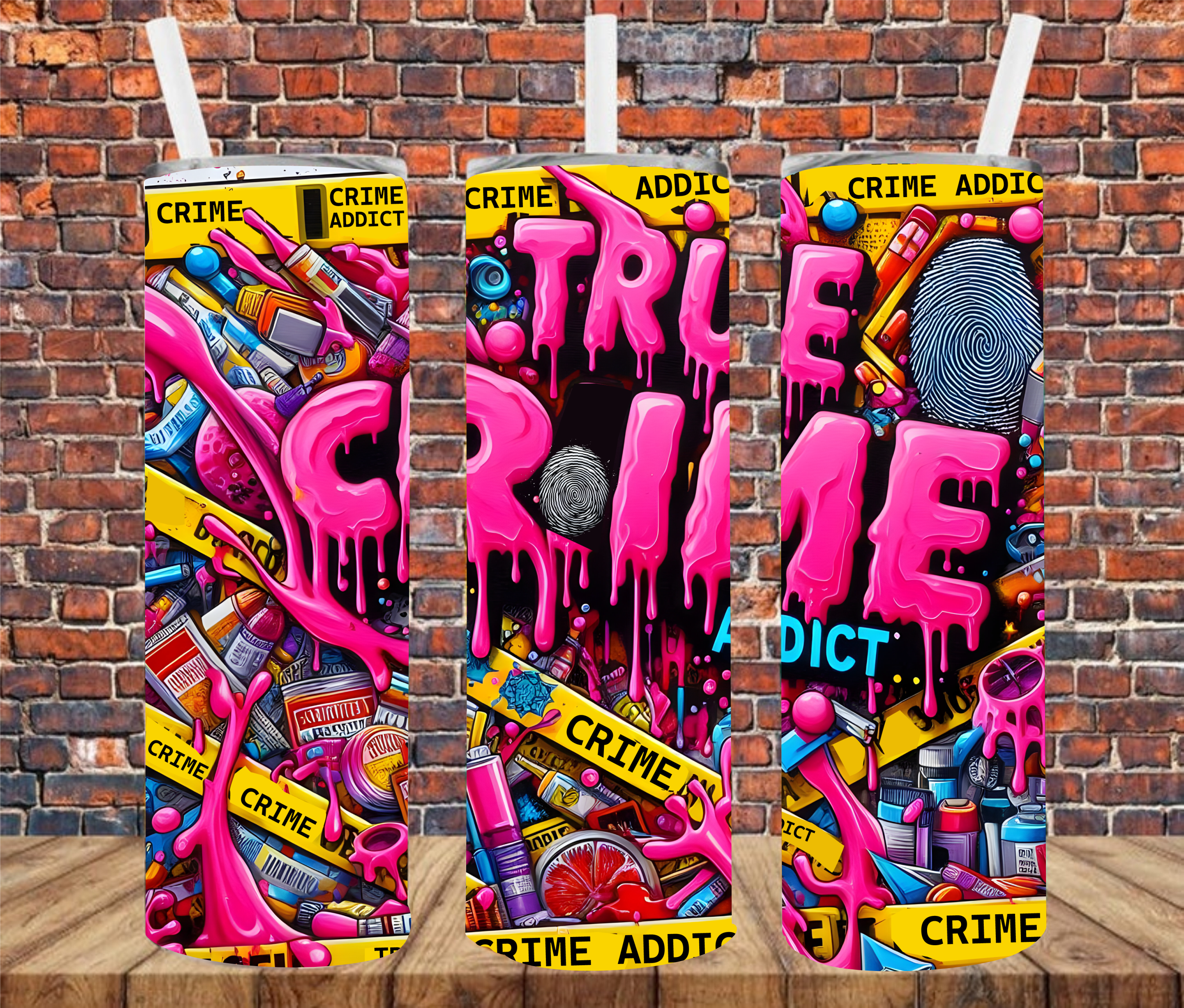 True Crime Addict - Tumbler Wrap - vinyl Transfers