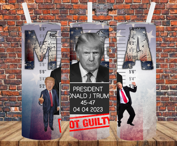 Trump Not Guilty - Tumbler Wrap - Sublimation Transfers