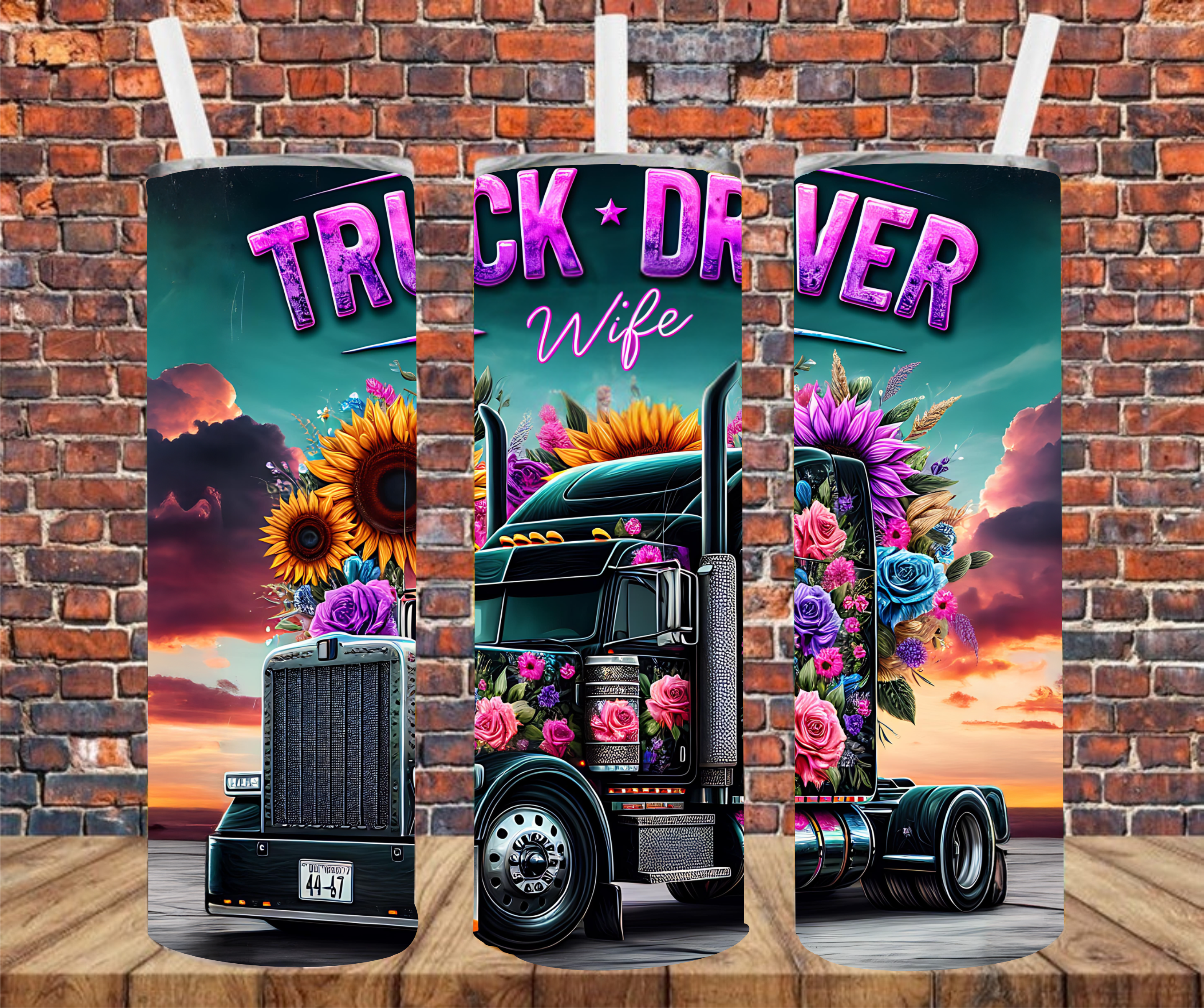 Truck Drivers Wife - Tumbler Wrap - vinyl Transfers