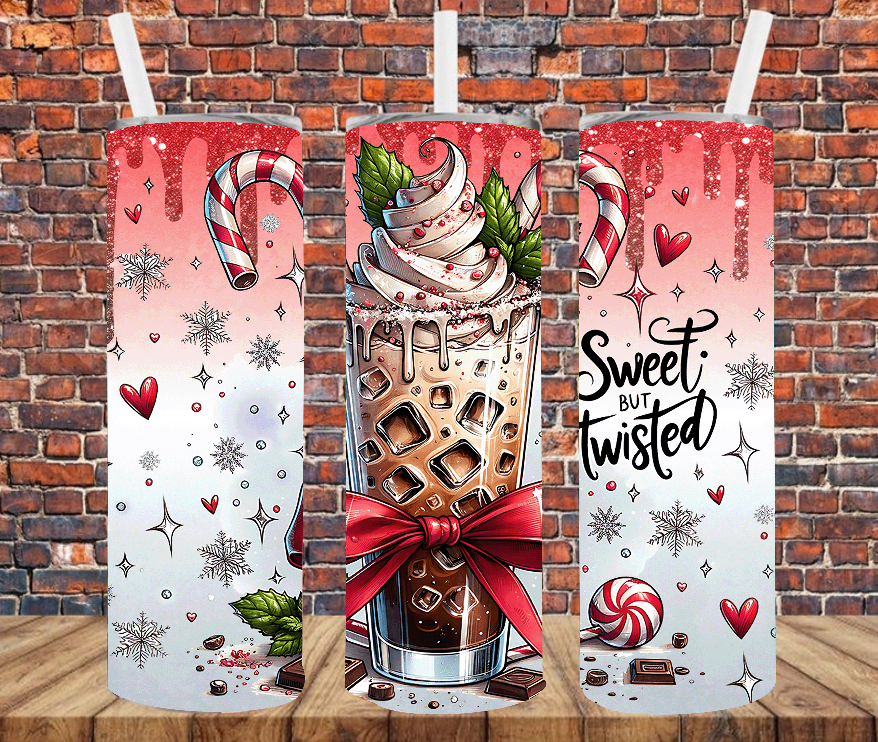 Sweet But Twisted Iced Coffee - Tumbler Wrap - Sublimation Transfers