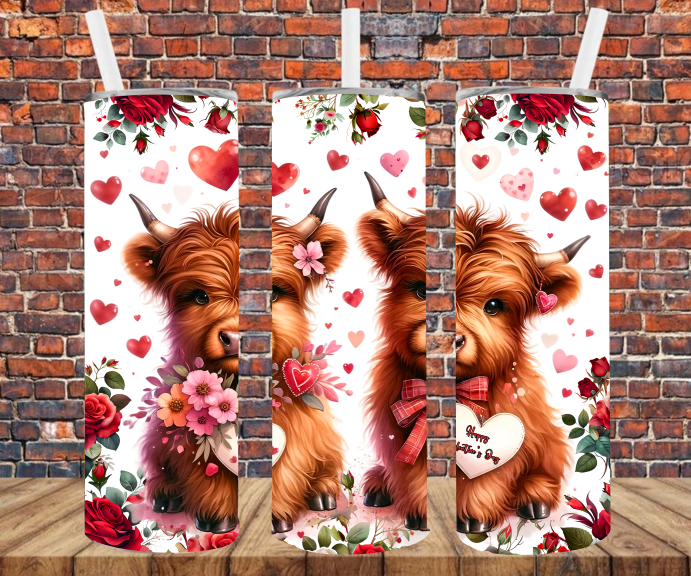 Valentine's  Cows - Tumbler Wrap - Sublimation Transfers