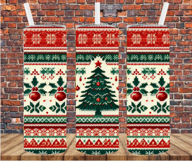 Ugly Christmas Sweater - Tumbler Wrap - Sublimation Transfer