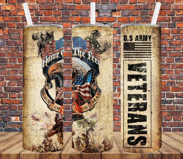 US Army Veteran - Tumbler Wrap Sublimation Transfers