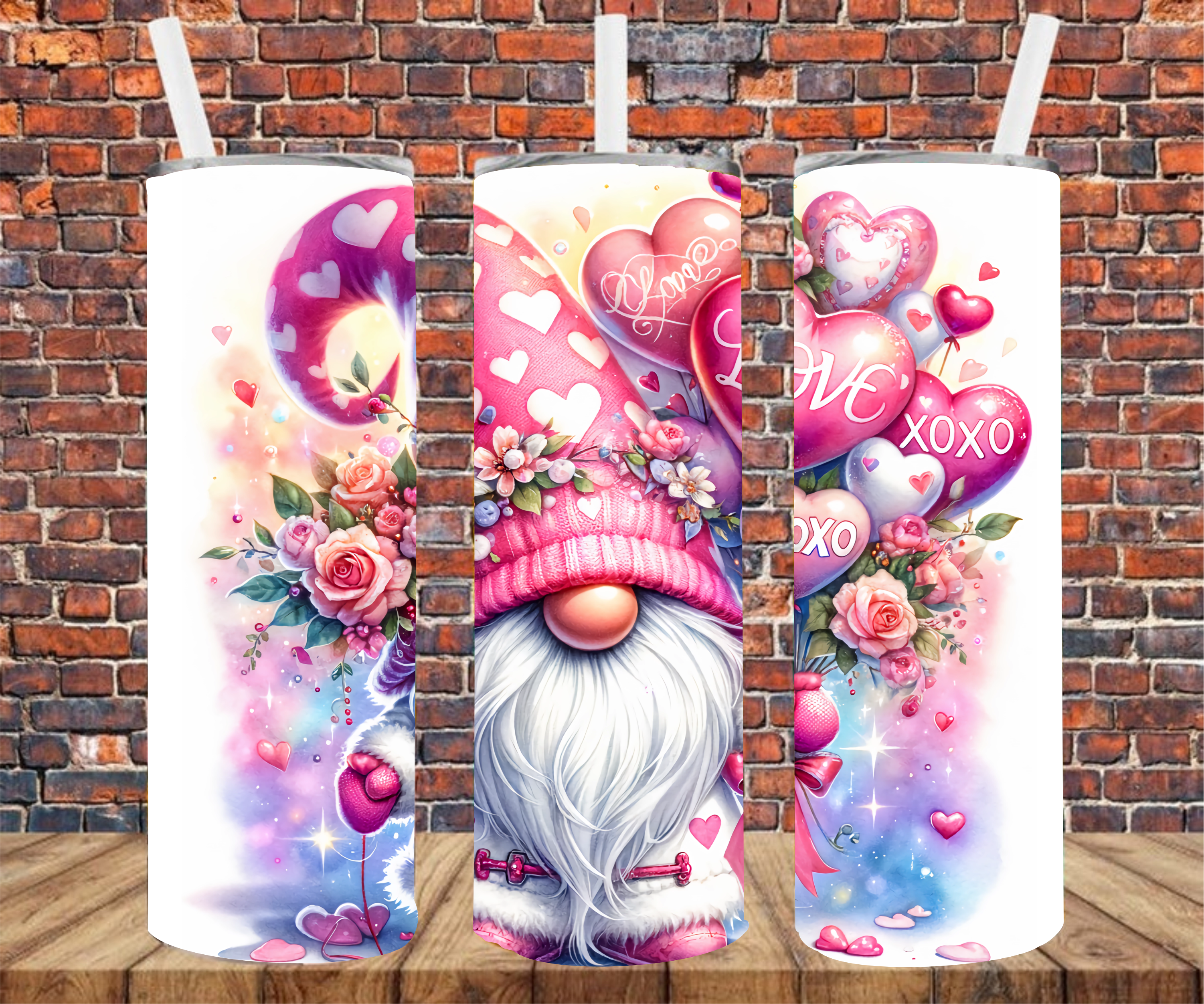 Valentine's Gnome - Tumbler Wrap - Sublimation Transfers
