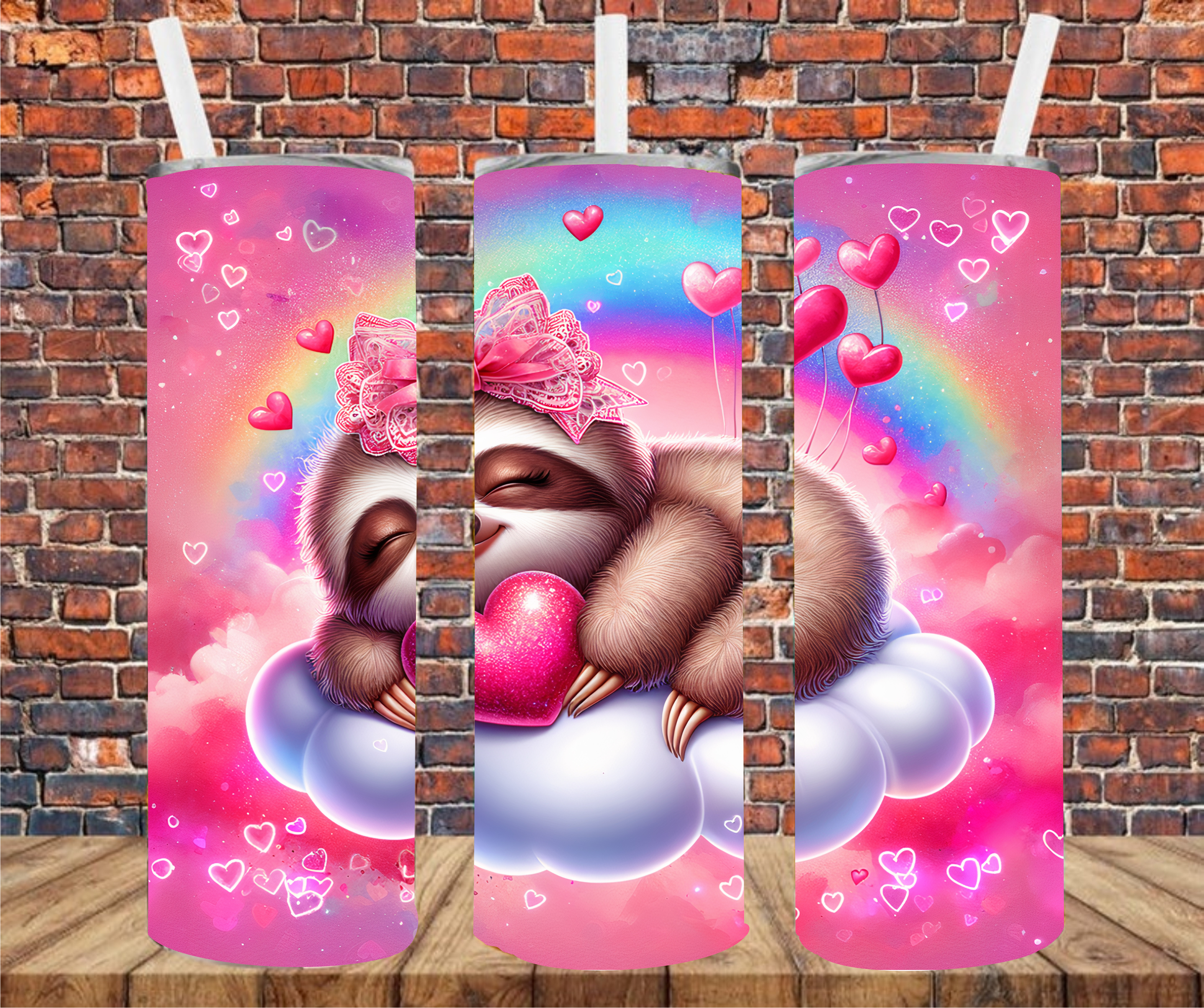Valentine's Sloth - Tumbler Wrap - Sublimation Transfers