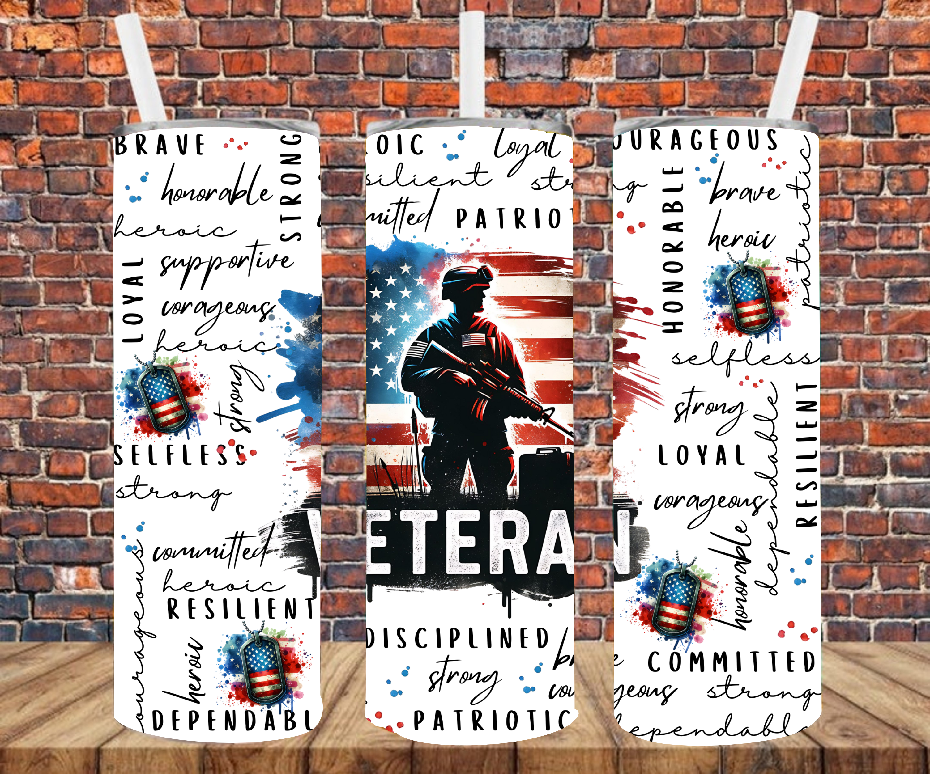 Veteran - Tumbler Wrap - Sublimation Transfers