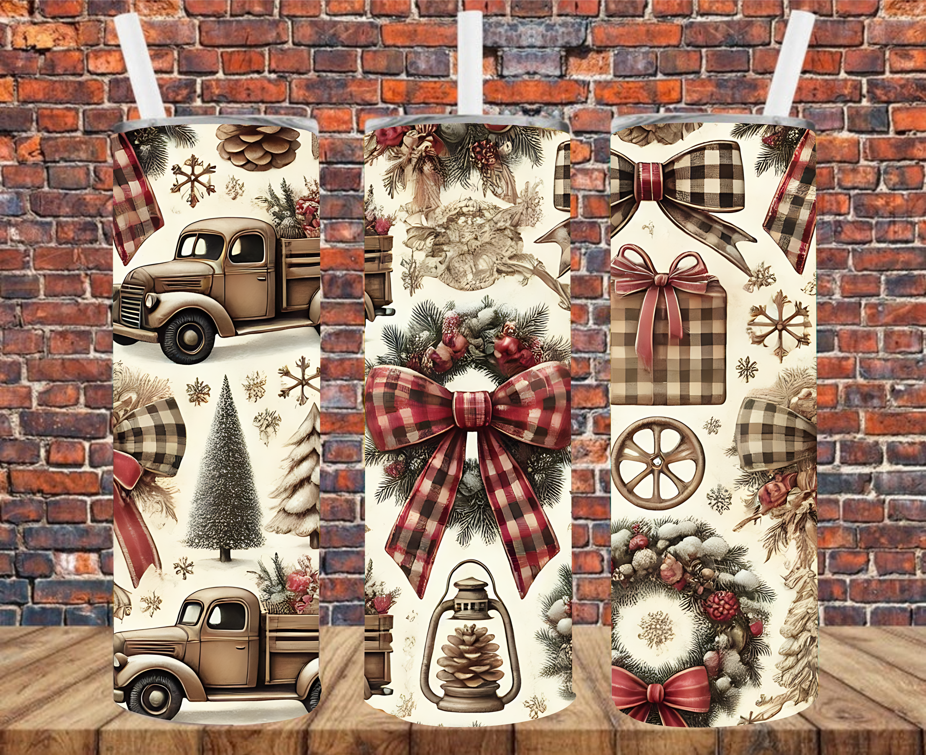 Vintage Christmas - Tumbler Wrap - Sublimation Transfers