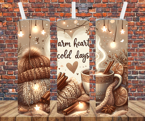 Warm Hearts, Cold Days - Tumbler Wrap - Sublimation Transfers