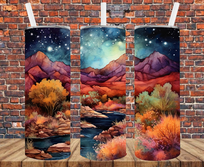 Mountain Scene - Tumbler Wrap - Sublimation Transfers