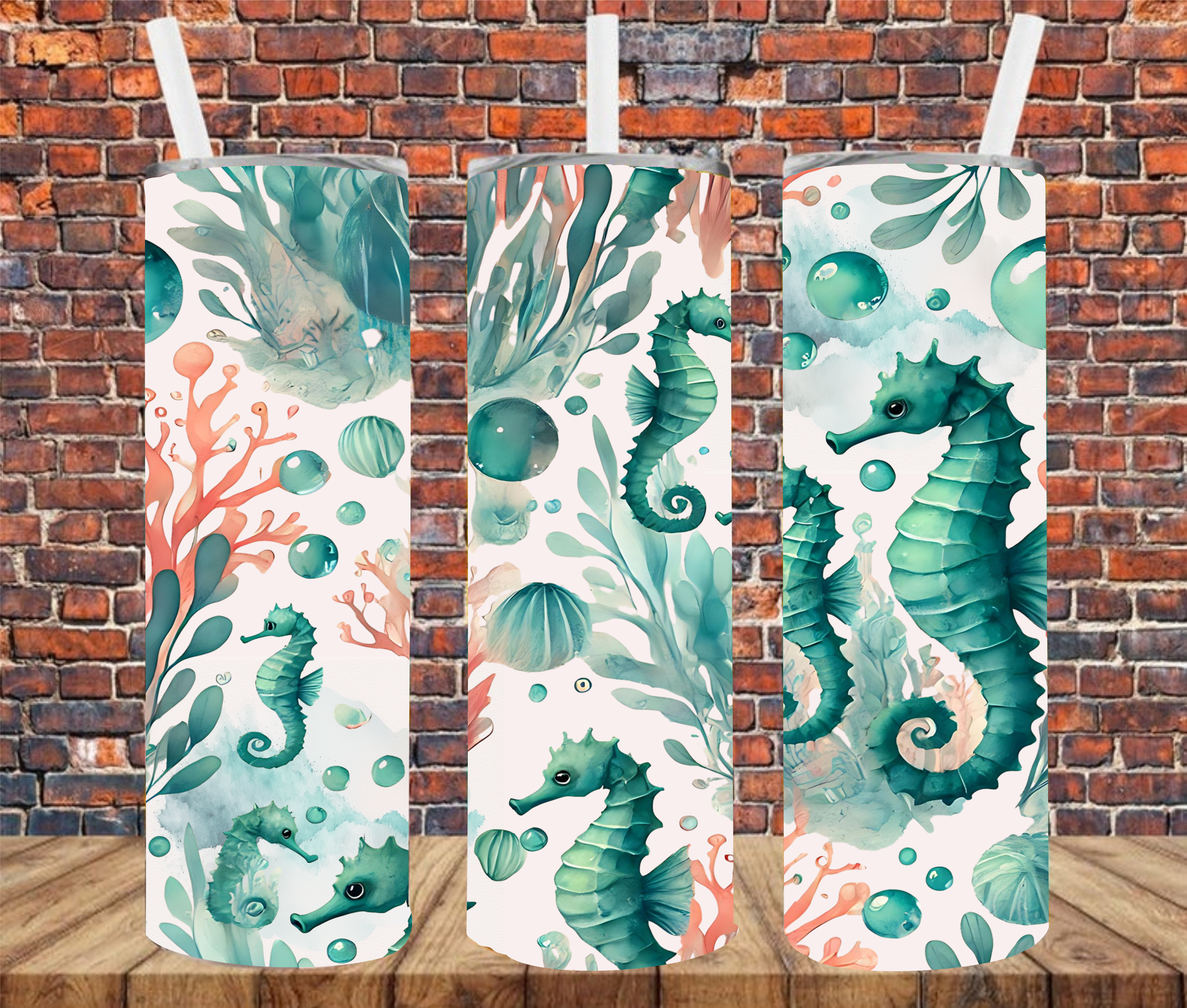 Seahorses - Tumbler Wrap - Sublimation Transfer