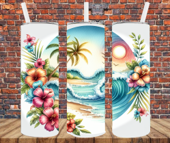 Tropical Paradise - Tumbler Wrap - Sublimation Transfers