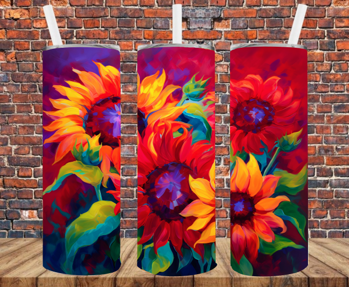Bright Sunflowers - Tumbler Wrap - Sublimation Transfers
