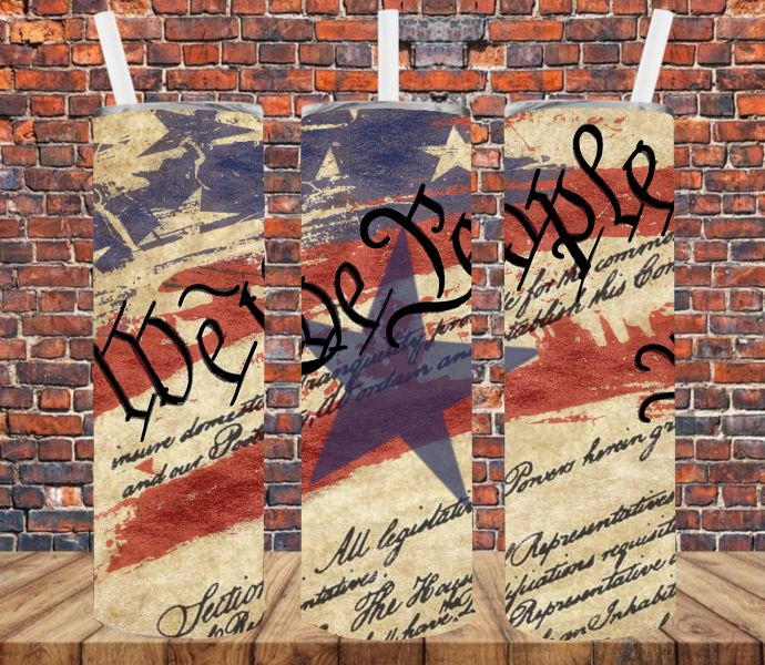 We the People Flag - Tumbler Wrap Vinyl Transfers
