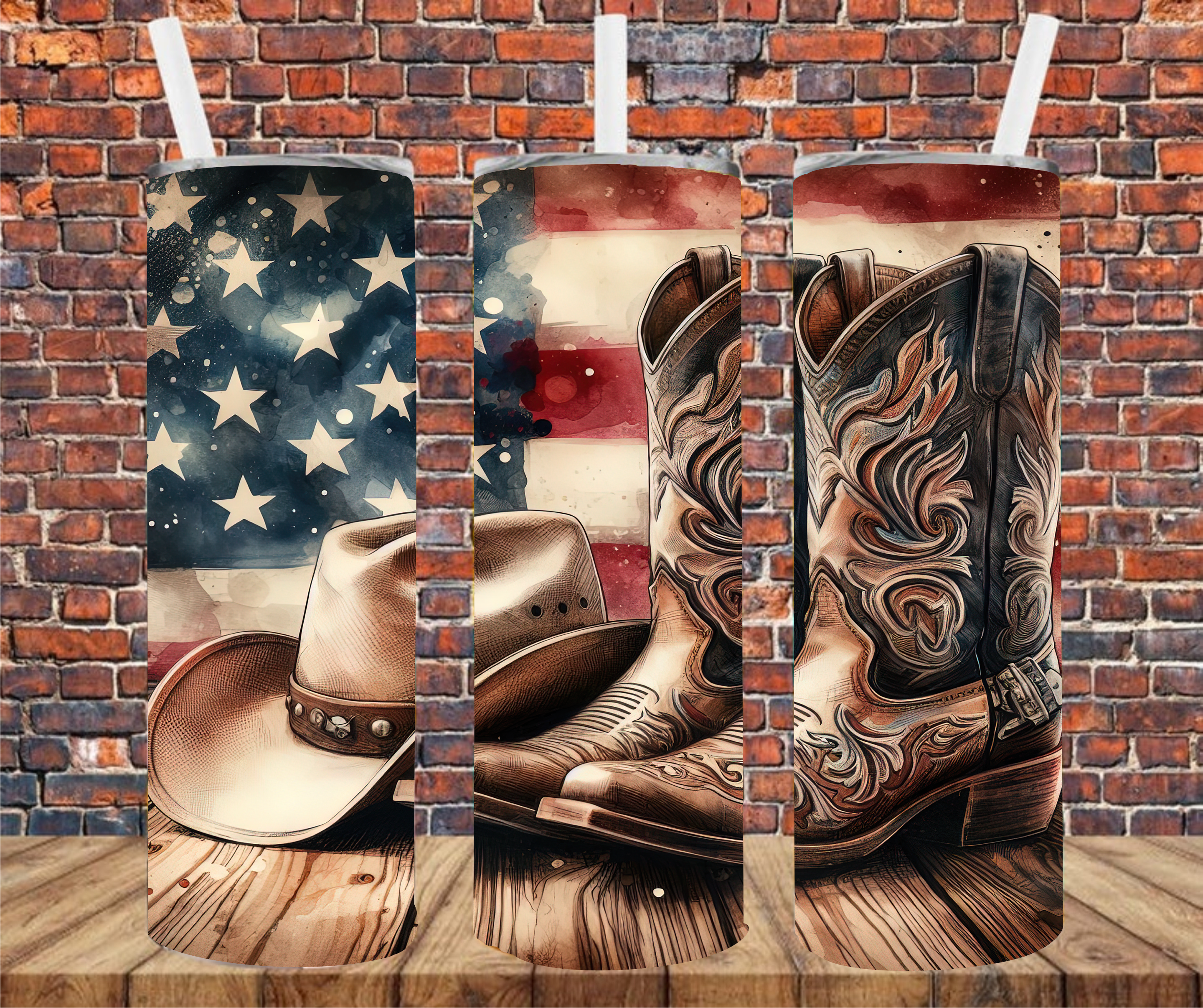 Western Boots - Tumbler Wrap - Sublimation Transfer