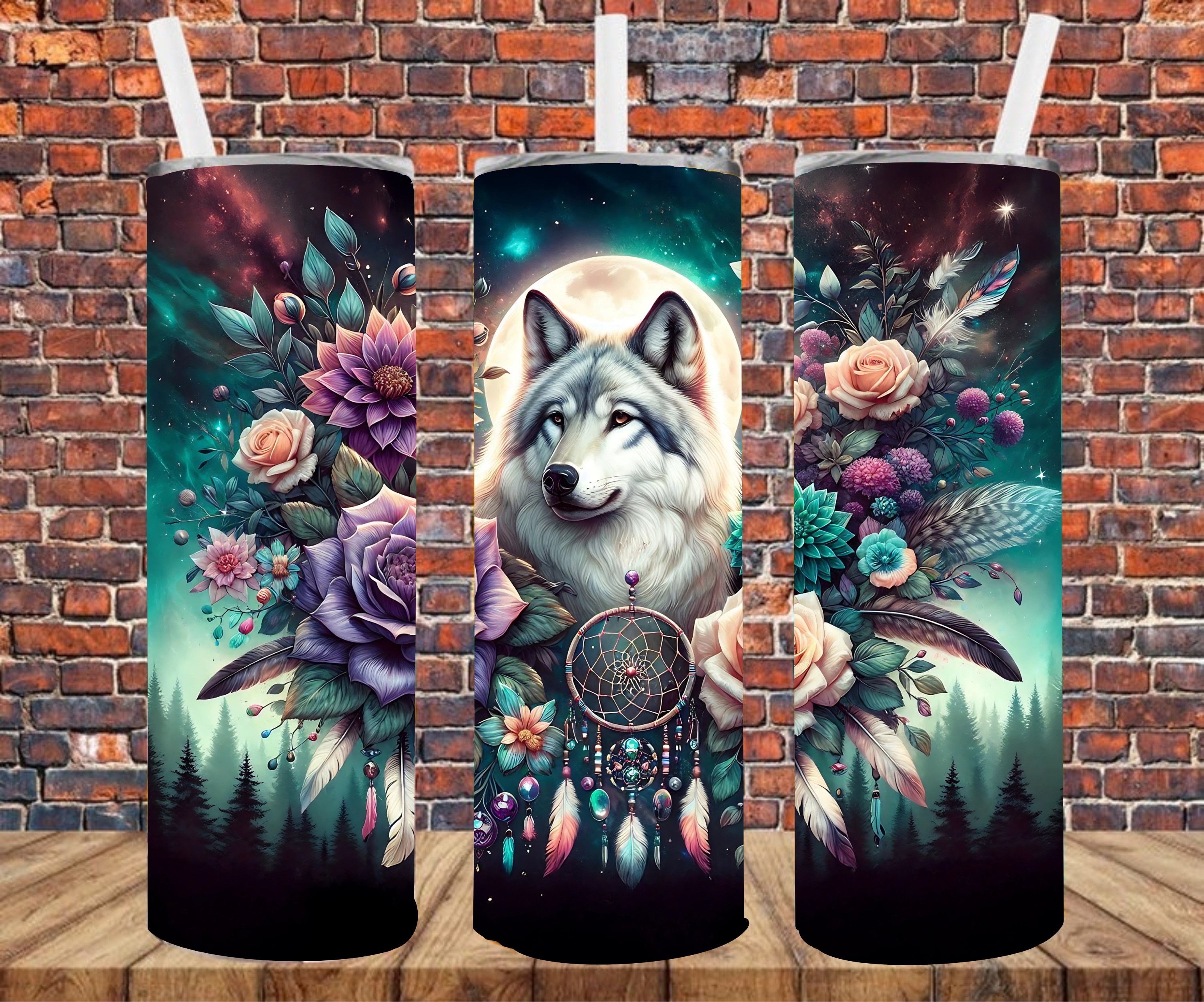 Wolf Scene - Tumbler Wrap - Sublimation Transfers
