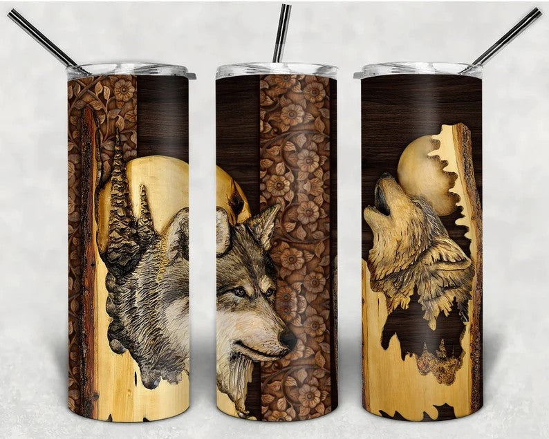 Wolf - Tumbler Wrap Vinyl Transfers