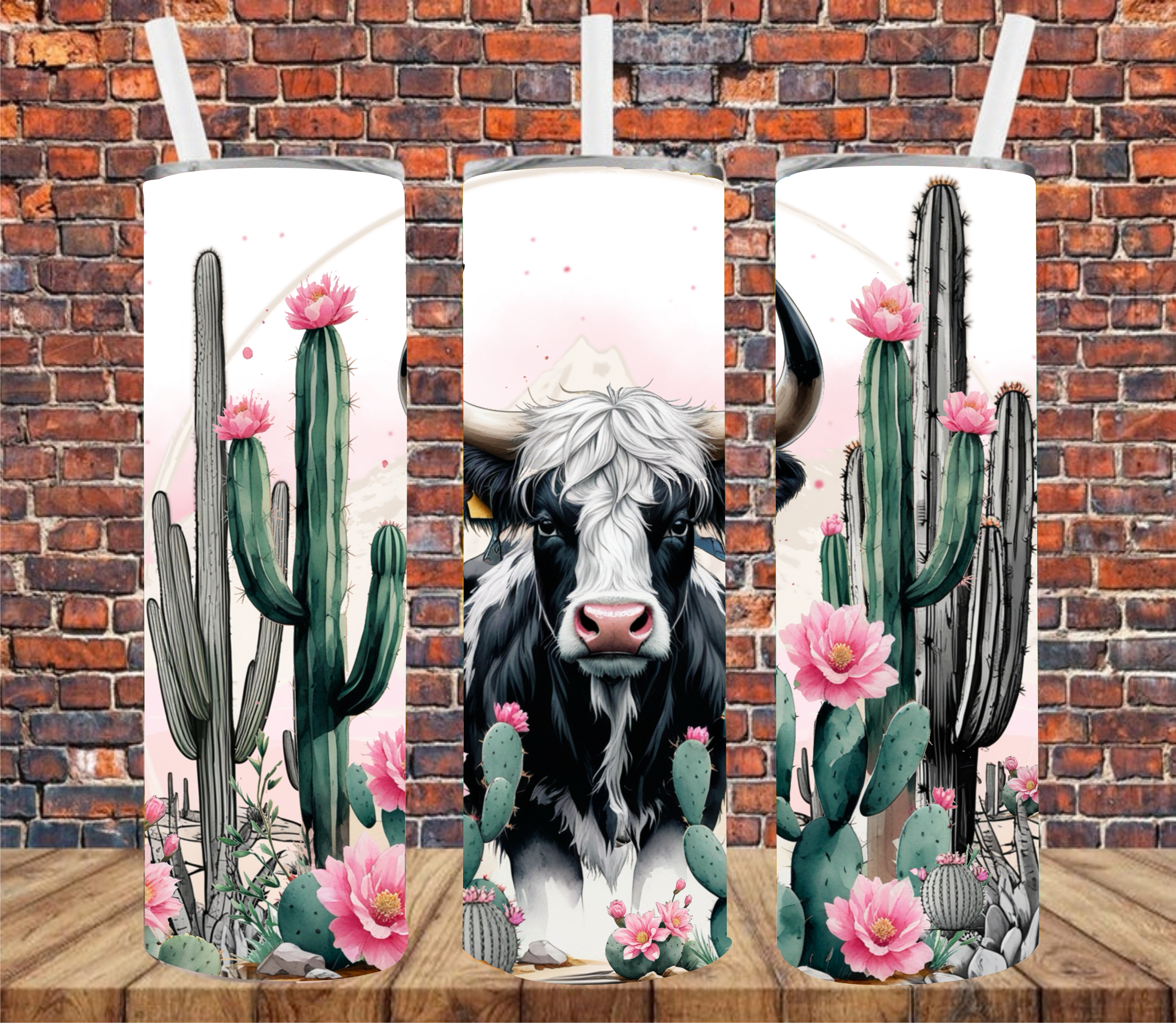 Western  Cow - Tumbler Wrap - Sublimation Transfer