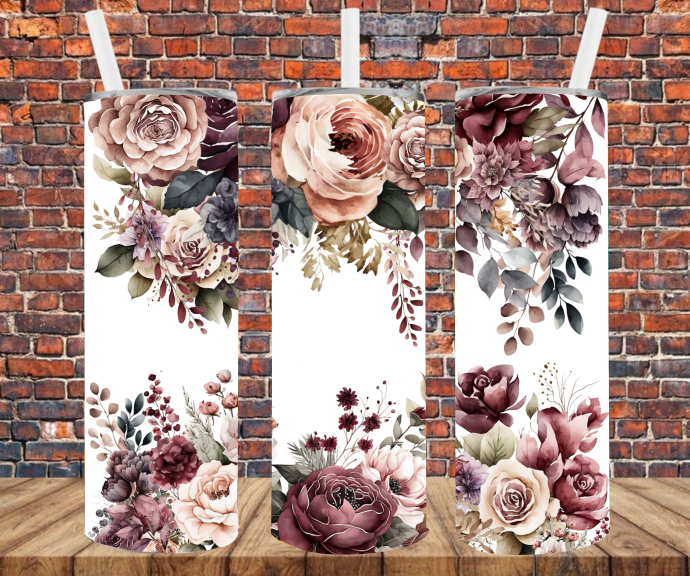 Roses Floral - Tumbler Wrap - Sublimation Transfers
